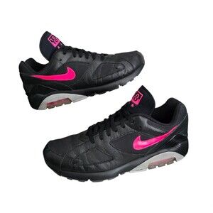 Nike Air Max 180 Sneakers Mens Size 11.5 Black Pink Blast Shoes AQ9974 001